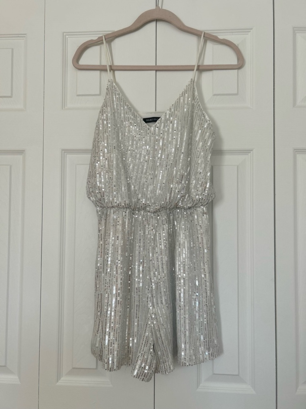 Sequins White Romper